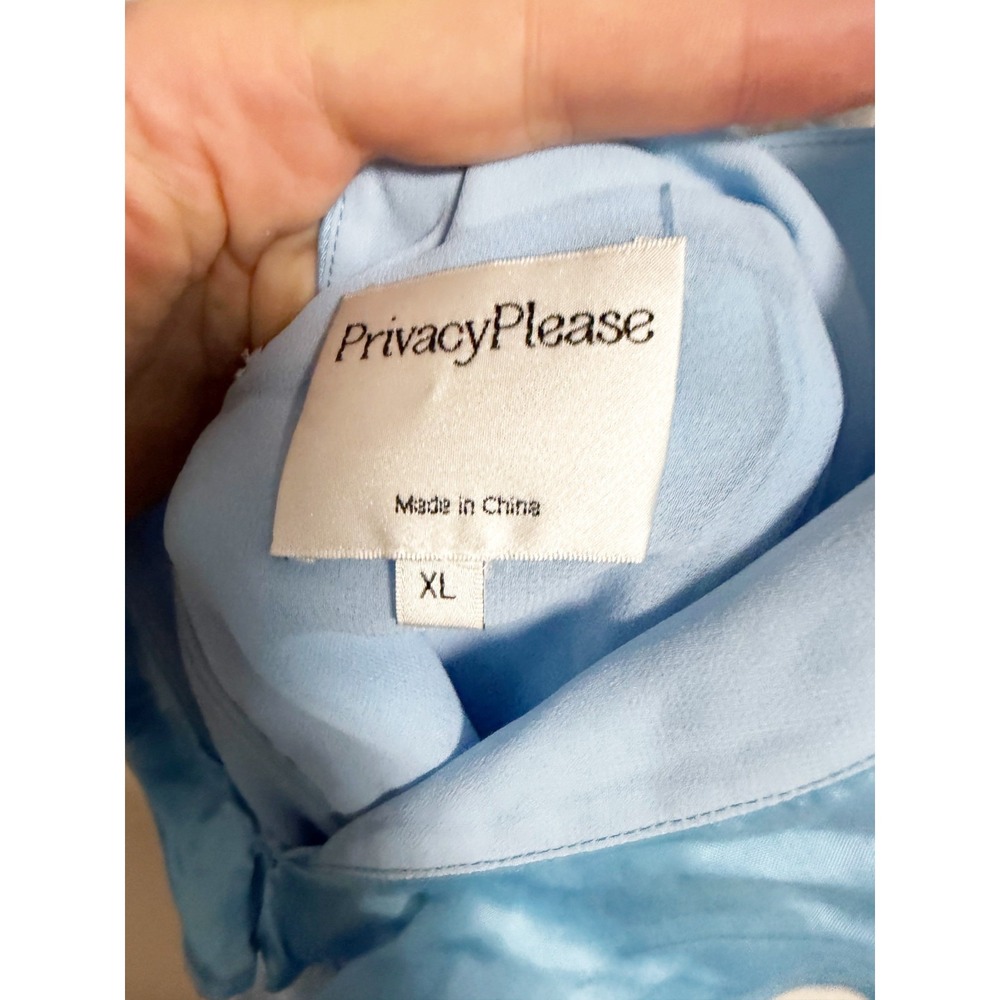 Privacy Please Womens Sigsbee‎ Dress Plunge Neck Ruffle Trim Sinatra Blue XL - Picture 9 of 10